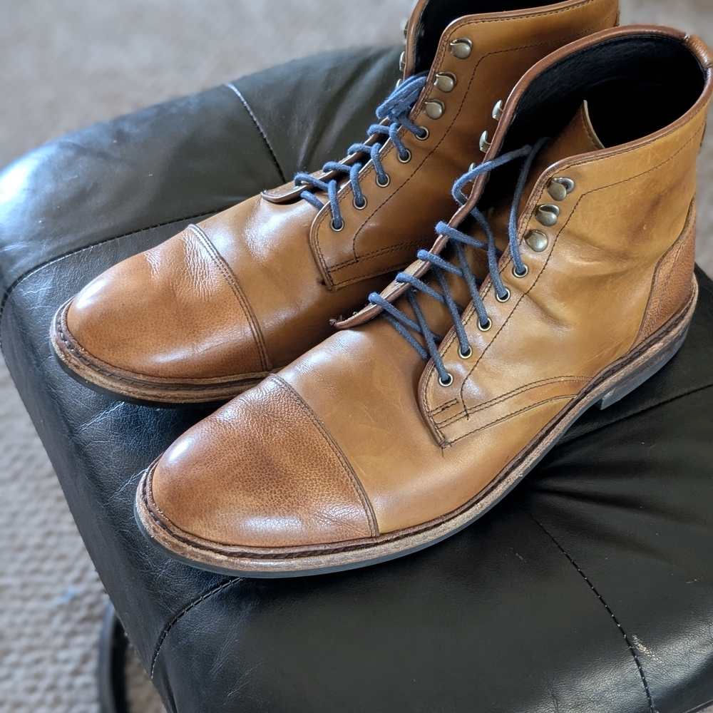 Landon Allen Edmonds Tan Leather Lace-Up Boots
